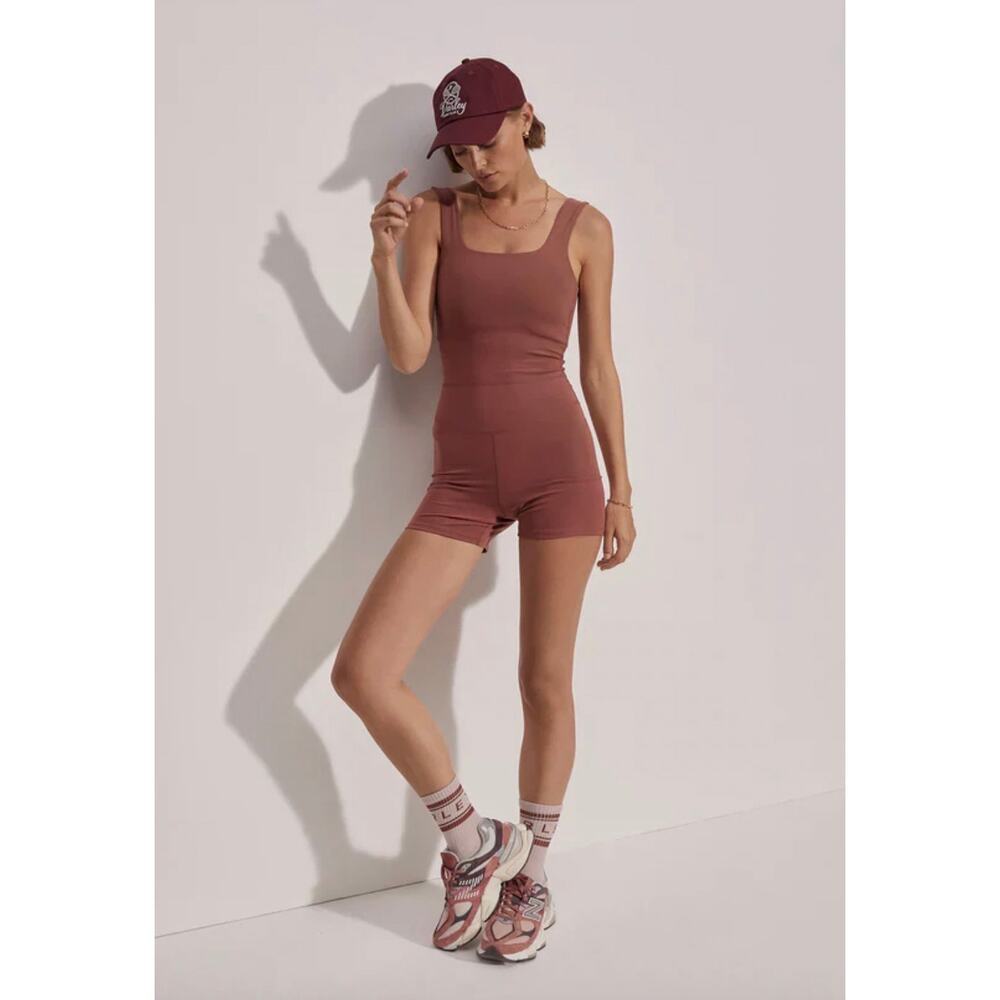 NWOT Varley Move Bates All in One Romper in Apple Butter Clay Activewear XXS